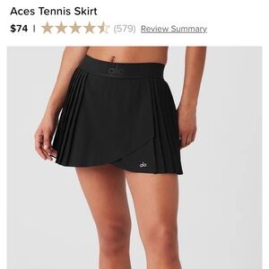ALO Yoga Black Aces Tennis Skirt large